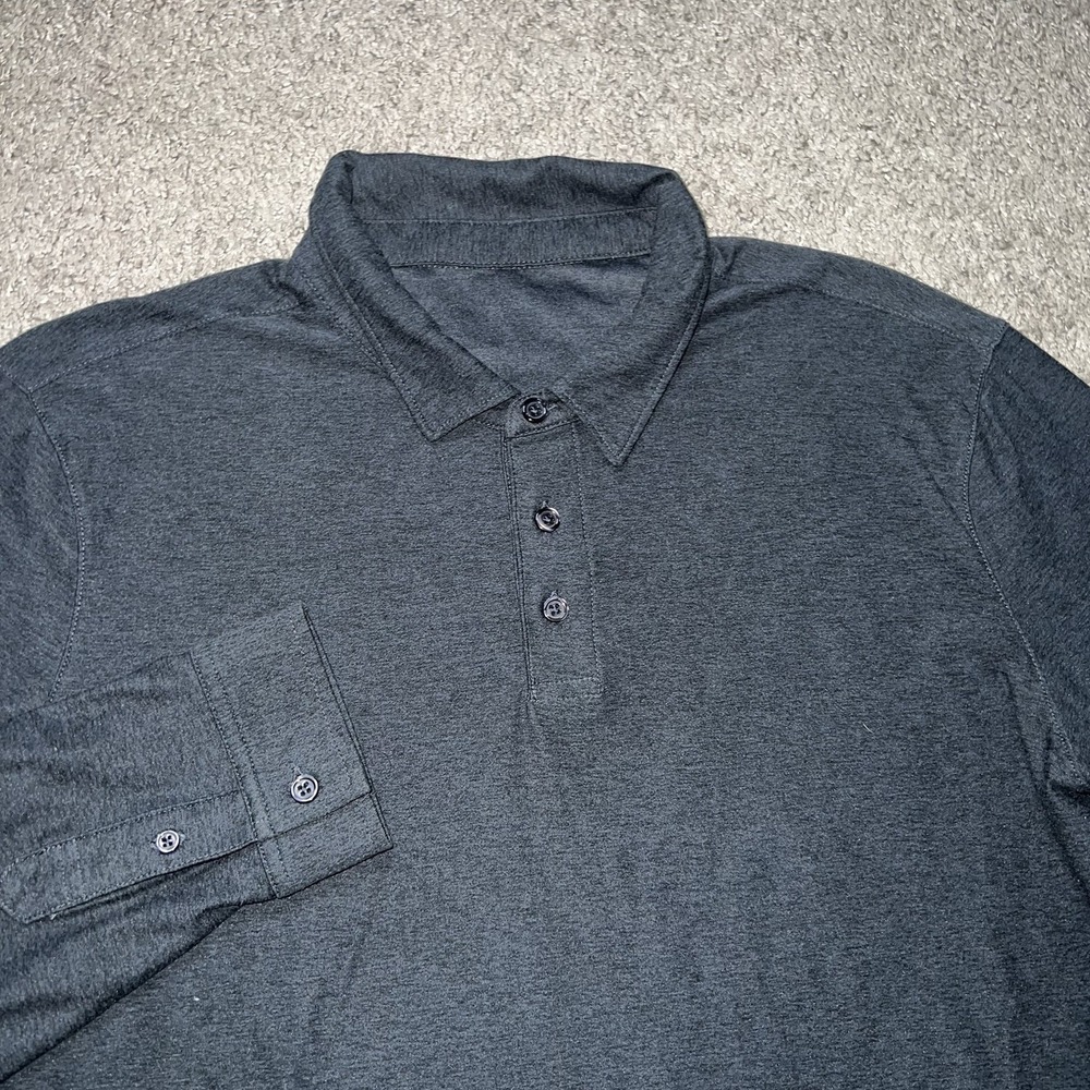 Vuori Long Sleeve Strato Tech Polo Shirt Men's Charcoal Heather Size L V1006